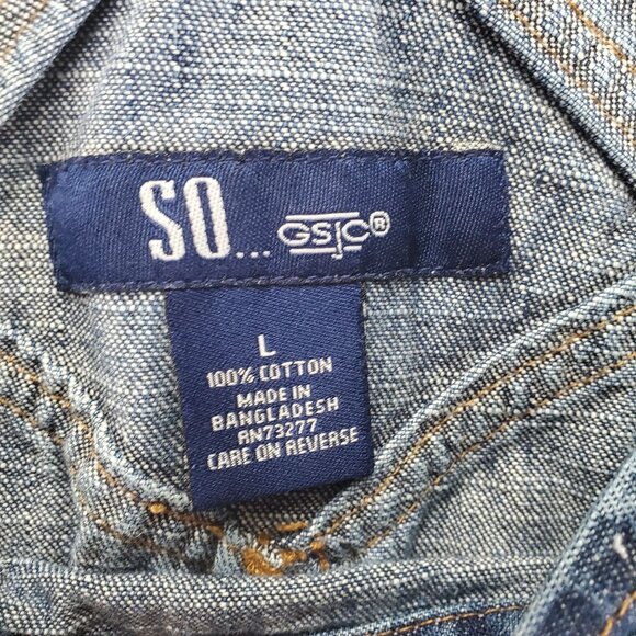 So Overalls Womens Large Blue 100% Cotton Adjustable Straps Shortalls - Picture 2 of 7